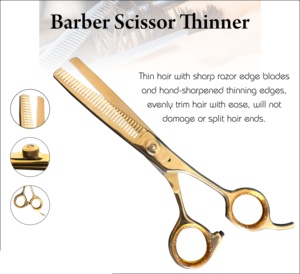 Kit de Coiffure GEM : Ciseaux à Lame Droite, Ciseaux à Effiler, Manche en Céramique, Peignes de Beauté, Logo Personnalisé - Product Image 3