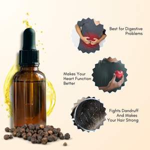 Aceite Esencial 100% Puro de Pimienta Negra a Base de Semillas, Destilado al Vapor, Humectante para Todo Tipo de Piel, Origen (IN), Número de Modelo - Product Image 2