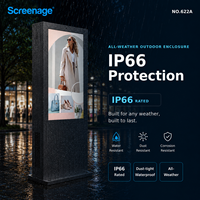 Pantalla LCD de Información para Terminal de Autobuses, Publicidad en Paradas de Autobús, 55 Pulgadas, 622A, IP65, Kiosco LCD para Exteriores