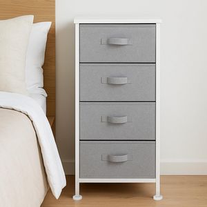 White 4-Drawer <b>Storage</b> Organizer <b>Unit</b> for Bedroom Closet <b>Clothes</b> Organiser - Product Image 1