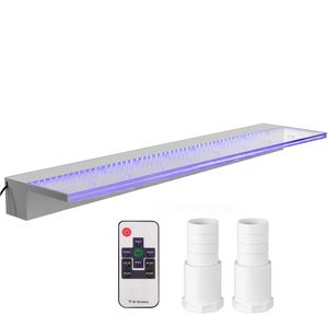 Kit Fontana a Cascata per Piscina 23.6x3.2x8.1 Pollici con LED a 17 Colori, Cascata per Piscina con Telecomando e Alimentazione Solare per Fontana da Esterno - Product Image 1