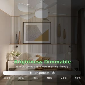 Ventilatore da soffitto a LED dimmerabile da 12 W con luci e controllo della temperatura del colore - 3 velocità del ventilatore - Product Image 3