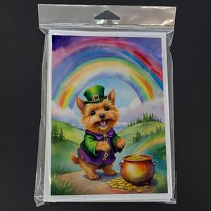 Norwich Terrier St. Patrick's Day <b>Greeting</b> <b>Cards</b> Pack of 8 Whimsical A7 Size 5x7 Blank <b>Note</b> <b>Cards</b> with Envelopes - Product Image 3
