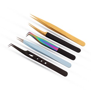 Pinzas de Acero Inoxidable de Alta Precisión para Extensión de Pestañas, Diferentes Ángulos, Fáciles de Usar, Ecológicas, Agarre Suave - Product Image 2