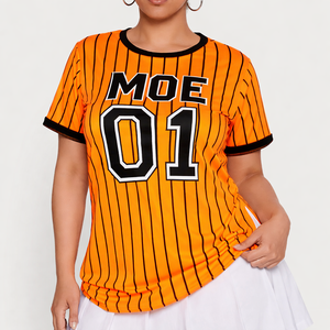 Camiseta Deportiva Sublimada con Rayas Estilo Y2K para Mujer, Jersey de Fútbol Americano, Ligera, Transpirable, de Poliéster, Personalizable para Equipos - Product Image 1