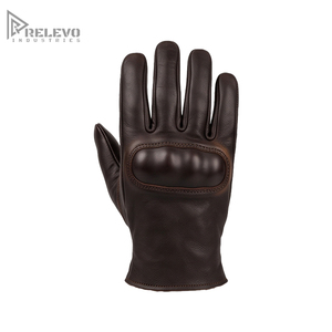 OEM Custom Men's <b>Hard</b> Knuckle Leather Gloves, Vintage Dark Brown Genuine Leather <b>Driving</b> Riding Gloves - Product Image 1