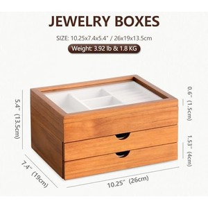 กล่องใส่เครื่องประดับไม้สนวินเทจบุผ้า |   คลังสินค้าขายส่ง |   อัคดุส ซาลีม - Product Image 4