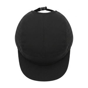Custom Lightweight 5 Panel Performance Running Cap Laser Perforated Quick Dry Sports <b>Hat</b> Adjustable OEM Low MOQ Polyester/Cotton - Product Image 5