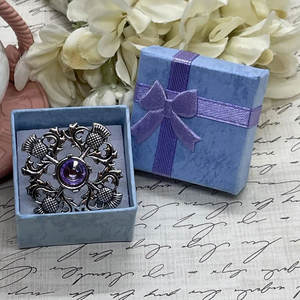 Broche Clásico Escocés de Plata con Flor de Cardo, Joyería para Sombrero y Bufanda, Morado, para Festivales, para Kilt, Estilo Irlandés - Product Image 1