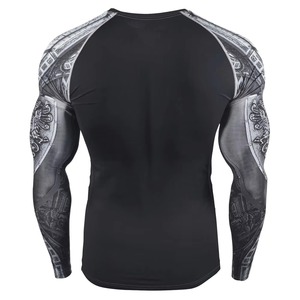 Custom Logo Printed Full Sleeve O Neck Men MMA Rash Guard New Arrival 2025-26 Custom Made Professional Men Rash Guards - Product Image 3