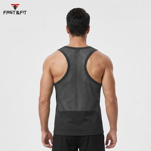 Prix d'usine – Nouveaux débardeurs de sport respirants en maille pour hommes – Gilets transparents en maille pour hommes en promotion - Product Image 5