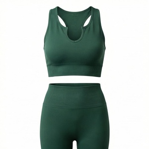 Conjunto de Shorts y Sujetador Deportivo para Mujer, Ropa de Gimnasio, Material de Nailon y Elastano de Alta Calidad, Ropa Deportiva sin Costuras para Yoga y Entrenamiento - Product Image 1