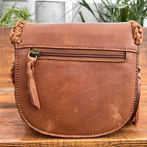 2025 nouveau personnalisé Turquoise pierre en cuir véritable frange tressé sac à bandoulière Western bohème peau de vache sac à main pour les femmes - Product Image 5