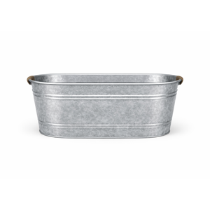 Headway Crafts - Macetero Ovalado Grande Galvanizado Gris, Recipiente Galvanizado para Enfriar Vino - Product Image 2