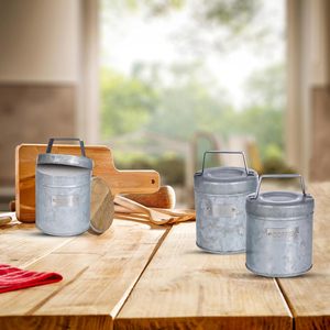 Pot de cuisine en métal galvanisé au design tendance, option de stockage réutilisable et durable pour l'organisation des ingrédients culinaires au quotidien - Product Image 4