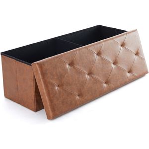 43 Inches <b>Folding</b> Ottoman Storage Bench Load 660 Lbs Upholstered Foot Rest Stool End <b>Bed</b> Storage Bench Living Room Accessory - Product Image 1