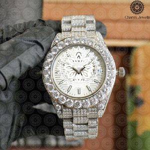 Reloj de Cuarzo Analógico Redondo con Incrustaciones de Diamantes para Mujer, de Lujo, de Acero Inoxidable, 38 mm, con Cierre Plegable, Charm_Jewells - Product Image 6