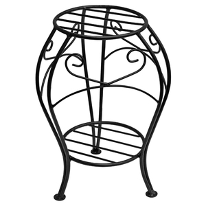 Support de plantes en métal à 2 niveaux, support de pot de fleurs en fer pour intérieur et extérieur, support rond sur pied pour balcon, décoration de maison - Product Image 2