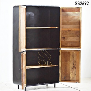 Recycled Boat Wood Metal Frame Industrial Design Living Room <b>Wardrobe</b> Almira Home Furniture Available Factory Direct Price - Product Image 2