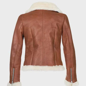 Veste d'extérieur en cuir véritable pour femme, en cuir naturel, conçue pour un style de vie décontracté - Product Image 5