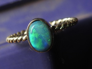 แหวนเงินแท้ 925 ประดับโอปอลออสเตรเลียแบบดับเบิ้ล ตัวเรือนแบบคลาสสิก ขนาด 4.5 US ทำมือ ของขวัญงานแต่งงานสำหรับเธอ - Product Image 3