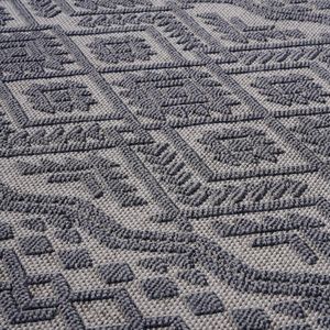 Collezione LOOM and LUXE Tappeto Tradizionale per Interni/Esterni 8X10 Bianco/Grigio Set Elegante - Product Image 4