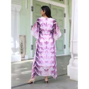 ชุดคลุมผ้าลาเวนเดอร์ย้อมสีแบบไท-ได ระบายอากาศได้ดี ไซส์ XS ทรงหลวมใส่สบายสำหรับพักผ่อน - Product Image 4