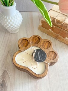Cuenco de Madera Hecho a Mano con Forma de Pata para Velas, Cuenco Rústico de Cera Estilo Granja, Centro de Mesa Decorativo para el Hogar - Product Image 2