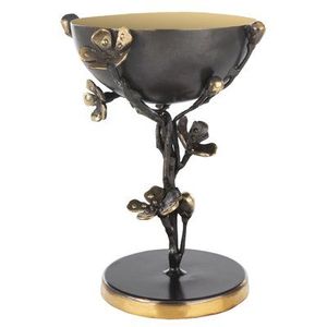 Luxury Aluminum Pedestal Fruit Bowl Gold Textured Base Decorative Serving Centerpiece Bowl for Home Hotel Table Decor - Product Image 2