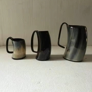 Premium Viking Horn Mug Handmade Rustic Drinking Cup for Beer Coffee Unique Gift for Home Bar - Product Image 1