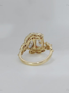 Bague de fiançailles certifiée avec diamant de laboratoire de 3 carats, taille Marquise et taille Radiant, bague de fiançailles avec accent en diamant de laboratoire. - Product Image 2