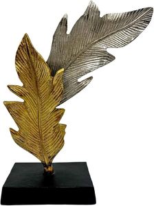 Sculpture moderne de double cœur, figurine artisanale en aluminium argenté sur base en bois de mangue, statue élégante de cœurs entrelacés - Product Image 5