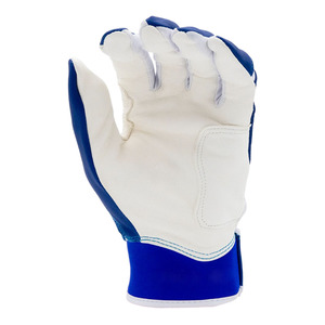 Men Cowhide Leather Baseball Batting Gloves Blue White Leather Flexible Grip Ventilated Design Adjustable Wrist - Product Image 6
