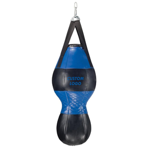 กระสอบทรายชกมวยหนัง PU สีน้ำเงินดำ แบบ Uppercut บรรจุ EPE อย่างดี ทนทาน ซับแรงกระแทก ป้องกันการฉีกขาด  รับผลิตแบบ OEM/ODM - Product Image 1