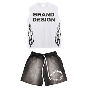 Conjunto de Pantalones Cortos Casuales de Alta Calidad con Logotipo Personalizado para Hombre, Ropa Deportiva, Trajes Deportivos de Verano, Camiseta sin Mangas y Pantalones Cortos para Hombre - Product Image 1