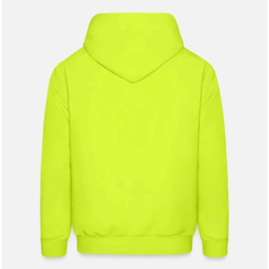 Sweat à capuche d'hiver pour homme, logo personnalisé brodé, design latéral, 100% coton molletonné, séchage rapide, respirant, détail poche, vert fluo - Product Image 1