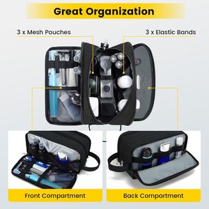 Borsa da viaggio impermeabile per uomo, per accessori da bagno e skincare, regalo, nera - Product Image 3