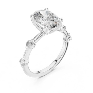 2.30 TCW Oval Cut Moissanite <b>Diamond</b> Wedding <b>Ring</b> Five Stone Engagement <b>Ring</b> Women's Party Wear <b>Ring</b> Anniversary <b>Ring</b> For Wife - Product Image 3