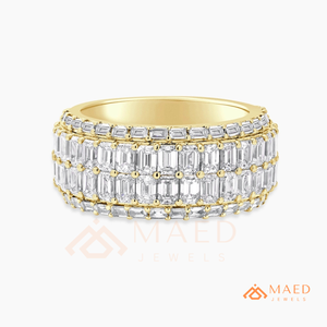 18K Gold Plated Baguette Moissanite Diamond Eternity <b>Ring</b> Luxury Wedding Band Women USA - Product Image 5