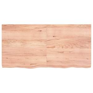 Ripiano a parete in legno massello di quercia marrone chiaro 47.2 "x23.6" x(0.8 "-2.4") in legno massello trattato - Product Image 3