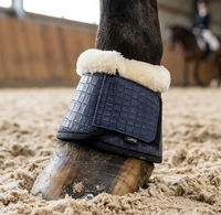 Botas de Protección Premium para Caballos, Anti-Rotación, de Cuero PU, Acolchadas con Piel Sintética, Ecológicas, Impermeables y Personalizables