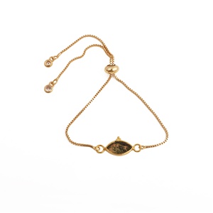 Pulsera Ajustable de Latón Chapado en Oro con Piedras Preciosas para Mujer, Diseño Moderno con Bisel en Forma de Marquesa, Pulseras Hechas a Mano - Product Image 4