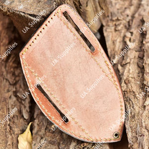 Funda de Cuero Premium para Cuchillo de Panqueques, Funda Horizontal de Cuero Vacuno para Cuchillo Plegable, Doble Presilla para Cinturón, Táctica EDC, Precios de Fábrica - Product Image 6