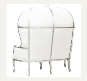 Sillón de Trono Real Moderno y Lujoso, Estructura de Madera de Caoba Sólida Blanca, Duradero, para Sala de Estar o Apartamento - Product Image 2