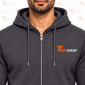 Sudadera con Capucha para Hombre, Color Gris Oscuro, Cierre Completo, Corte Regular, Algodón French Terry, Estilo Casual Urbano, Sudadera con Capucha para Otoño - Product Image 6