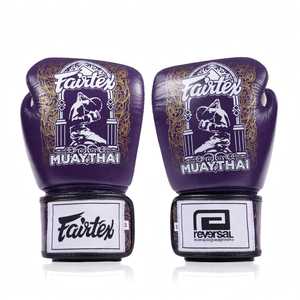 Nouveaux Gants de Boxe Fairtex en Cuir Noir Personnalisables, Doigts Entiers, Fermeture Auto-agrippante, Sangles Réglables pour Kickboxing et Arts Martiaux - Product Image 4