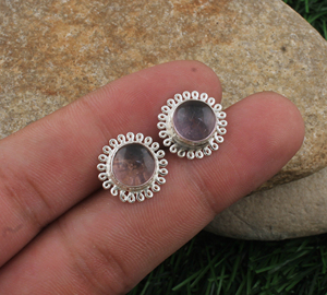 Boucles d'oreilles pendantes en turquoise naturelle, argent sterling 925, boucles d'oreilles de luxe en pierre précieuse rose, bijoux délicats pour femmes, vente en gros pour les fêtes - Product Image 2