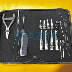 Kit complet d'outils pour extensions de cheveux avec étui de rangement en cuir, ensemble professionnel pour l'application et le retrait d'extensions de cheveux en salon - Product Image 2