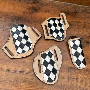 ปลอกมีดดีไซน์แบบกระดานหมากรุกมาใหม่ปลอกหนังแท้สำหรับเข็มขัดที่ใส่มีดพกมา2025 - Product Image 4