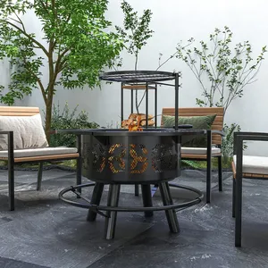 Handmade Luxury <b>Fire</b> Pit With Heavy Duty Steel Bowl For Garden Bonfire And Outdoor Family GatheringsPortable Freestanding - Product Image 5